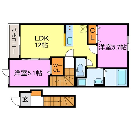 (仮称)水口町高塚新築アパートの物件間取画像